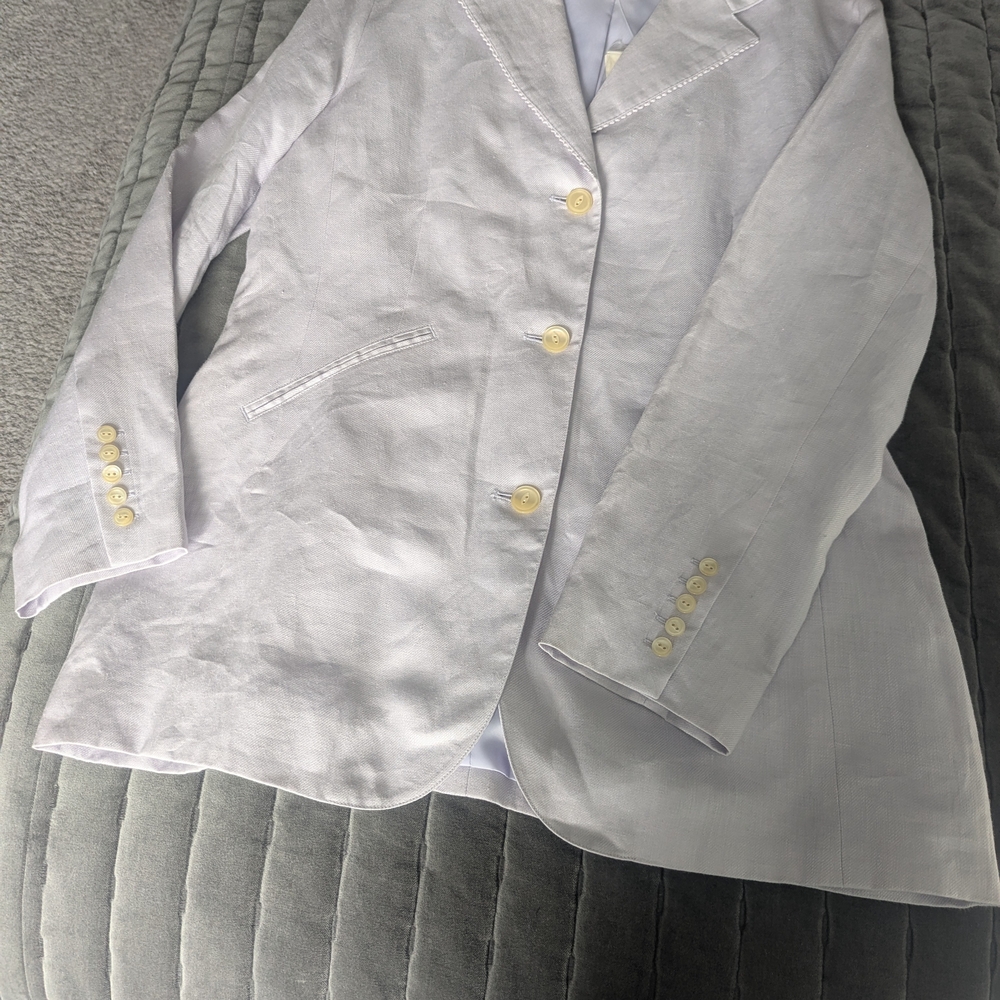 J. Jill Light Purple Linen Blazer with Cream Buttons